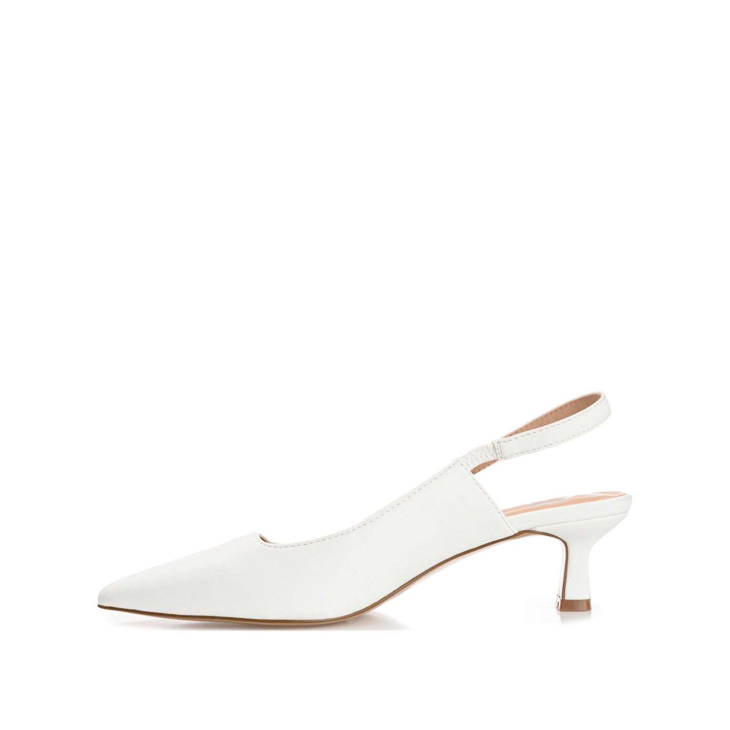 PAULINA SLINGBACK KITTEN HEELS IN PATENT - White