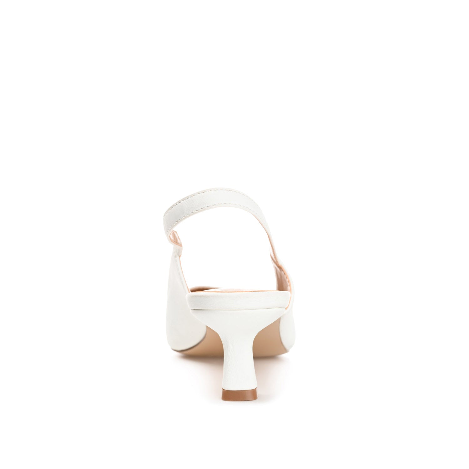 PAULINA SLINGBACK KITTEN HEELS IN PATENT - White