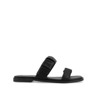 PEGIE SLIDE-ON SANDALS IN FAUX LEATHER