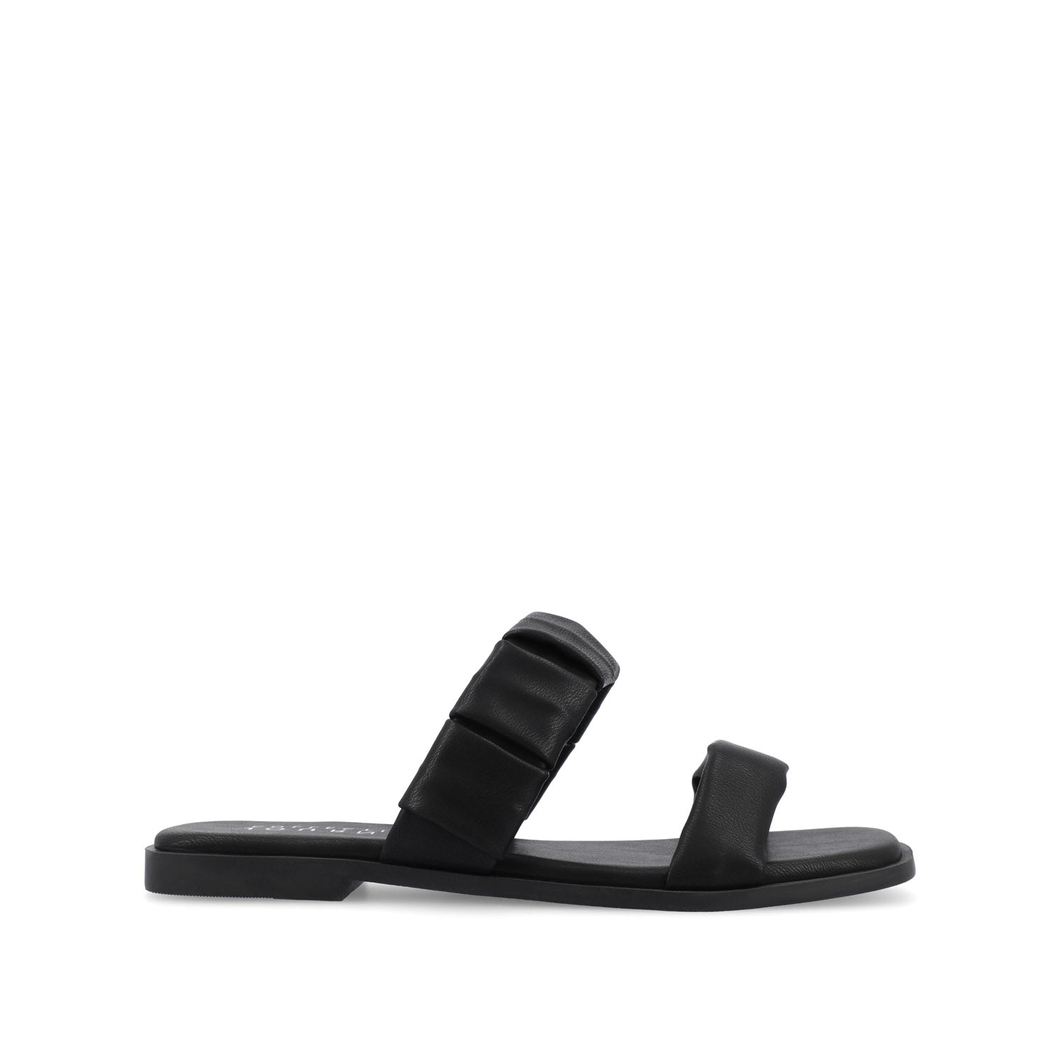 PEGIE SLIDE-ON SANDALS IN VEGAN LEATHER - Black