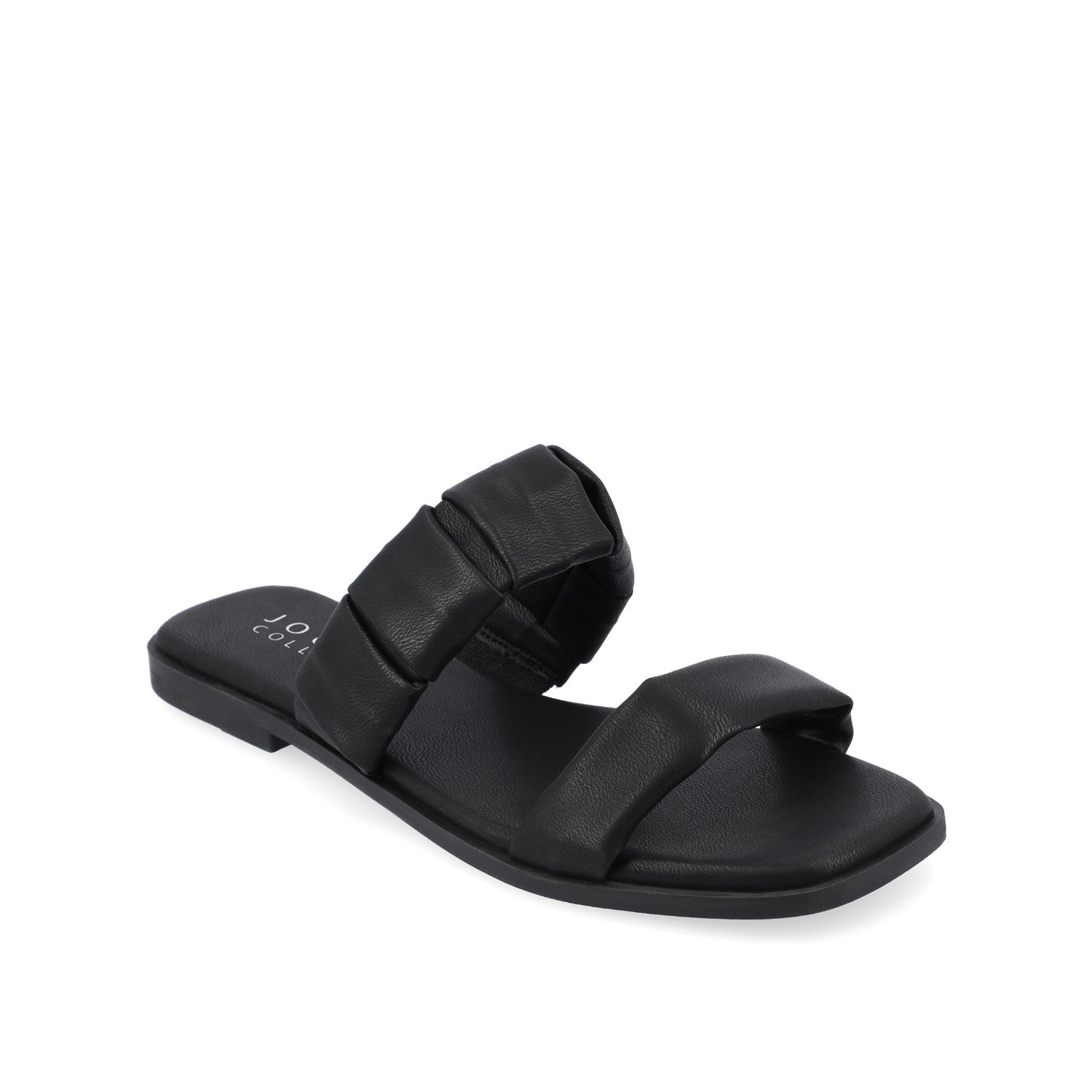 PEGIE SLIDE-ON SANDALS IN FAUX LEATHER