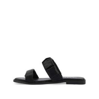 PEGIE SLIDE-ON SANDALS IN FAUX LEATHER