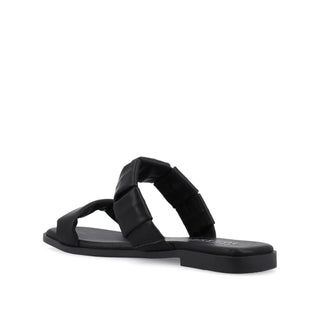 PEGIE SLIDE-ON SANDALS IN FAUX LEATHER