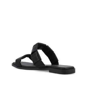 PEGIE SLIDE-ON SANDALS IN VEGAN LEATHER - Black