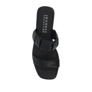 PEGIE SLIDE-ON SANDALS IN FAUX LEATHER