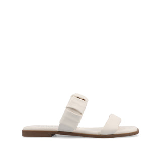 PEGIE SLIDE-ON SANDALS IN FAUX LEATHER