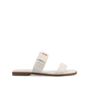 PEGIE SLIDE-ON SANDALS IN VEGAN LEATHER - Bone
