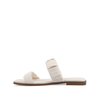 PEGIE SLIDE-ON SANDALS IN FAUX LEATHER