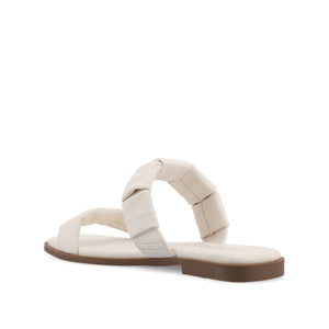 PEGIE SLIDE-ON SANDALS IN VEGAN LEATHER - Bone