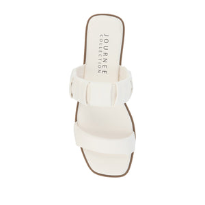PEGIE SLIDE-ON SANDALS IN VEGAN LEATHER - Bone