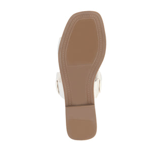 PEGIE SLIDE-ON SANDALS IN FAUX LEATHER