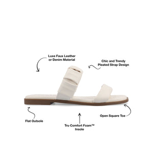 PEGIE SLIDE-ON SANDALS IN FAUX LEATHER