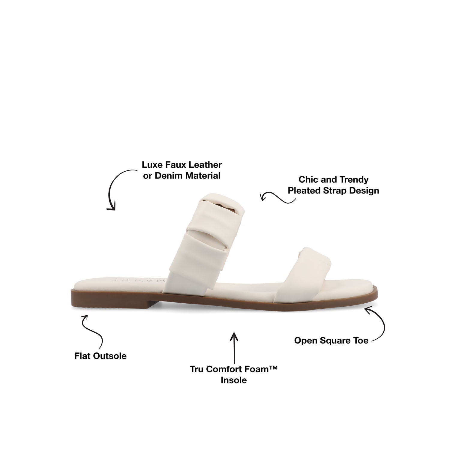 PEGIE SLIDE-ON SANDALS IN VEGAN LEATHER - Bone