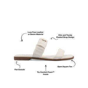 PEGIE SLIDE-ON SANDALS IN VEGAN LEATHER - Bone