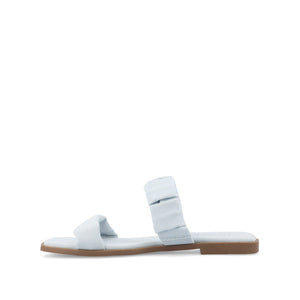 PEGIE SLIDE-ON SANDALS IN VEGAN LEATHER - Light Denim