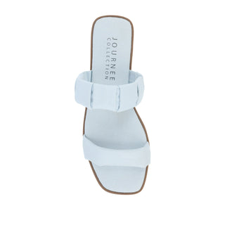 PEGIE SLIDE-ON SANDALS IN FAUX LEATHER