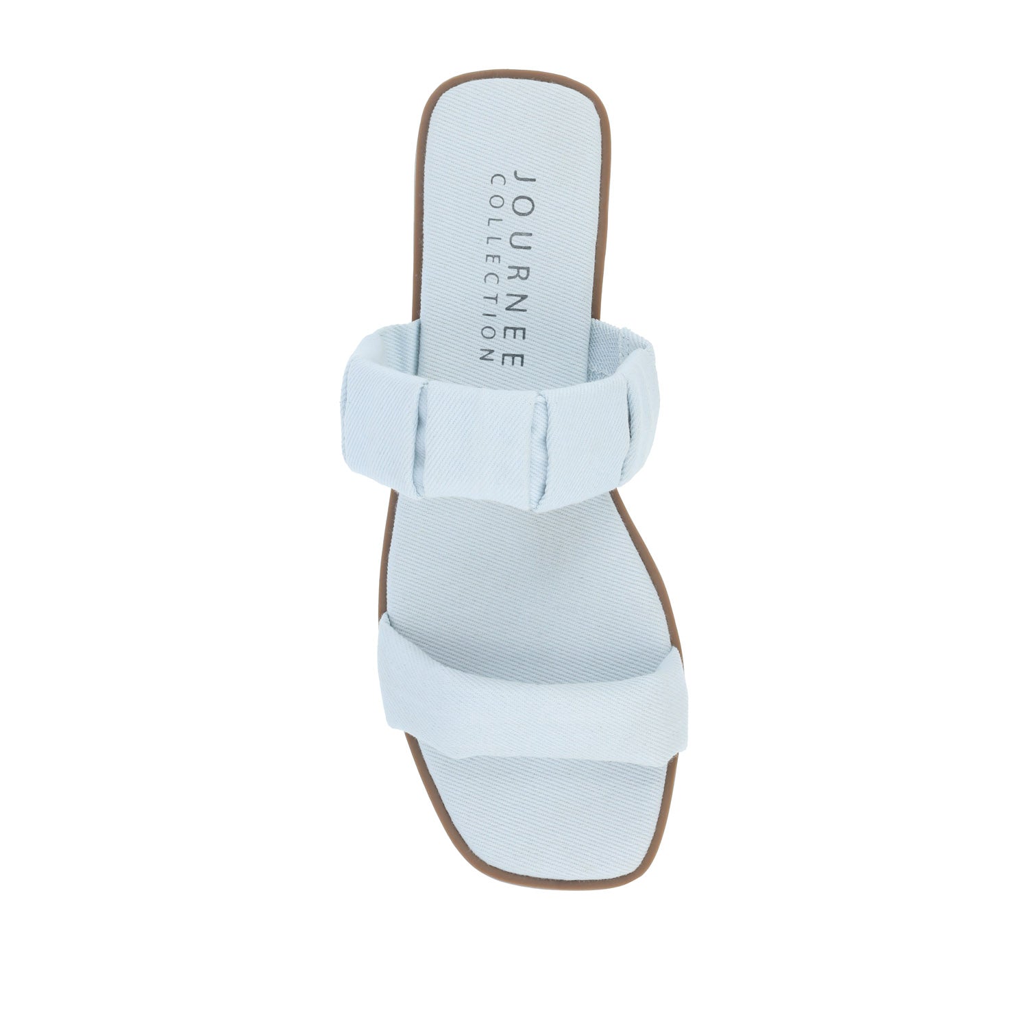 PEGIE SLIDE-ON SANDALS IN VEGAN LEATHER - Light Denim