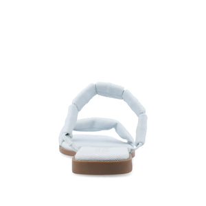 PEGIE SLIDE-ON SANDALS IN VEGAN LEATHER - Light Denim