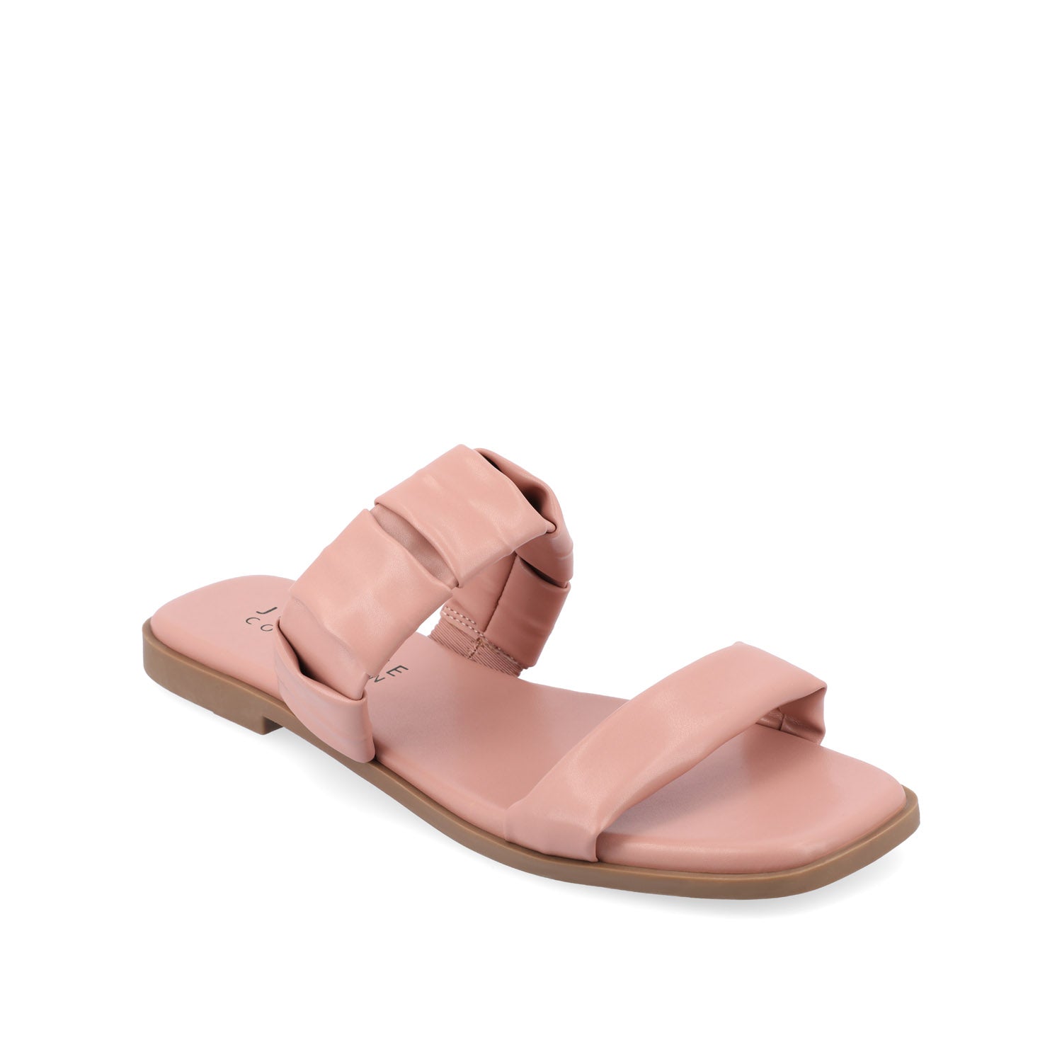 PEGIE SLIDE-ON SANDALS IN FAUX LEATHER