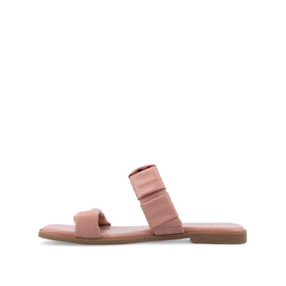 PEGIE SLIDE-ON SANDALS IN FAUX LEATHER