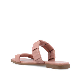 PEGIE SLIDE-ON SANDALS IN FAUX LEATHER