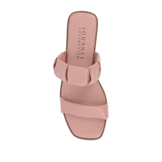 PEGIE SLIDE-ON SANDALS IN FAUX LEATHER