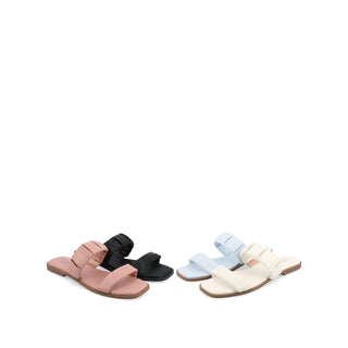 PEGIE SLIDE-ON SANDALS IN FAUX LEATHER