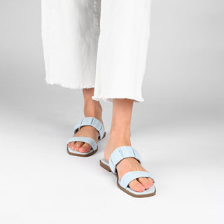 PEGIE SLIDE-ON SANDALS IN FAUX LEATHER