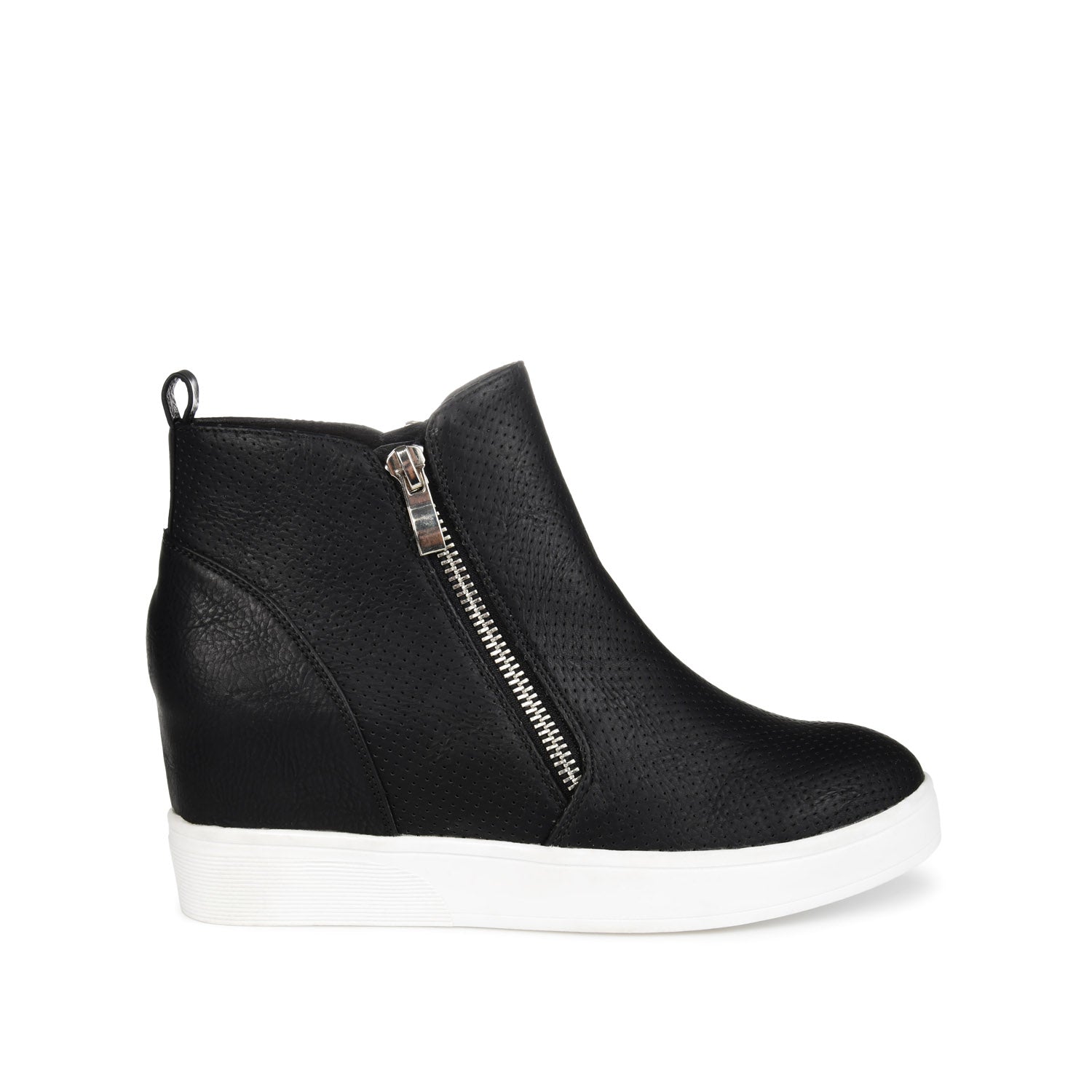 PENNELOPE WEDGE SNEAKERS IN VEGAN LEATHER - Black