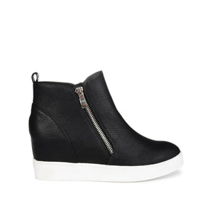 PENNELOPE WEDGE SNEAKERS IN VEGAN LEATHER - Black