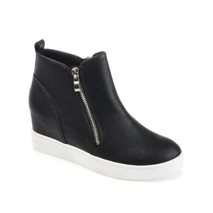 PENNELOPE WEDGE SNEAKERS IN VEGAN LEATHER - Black