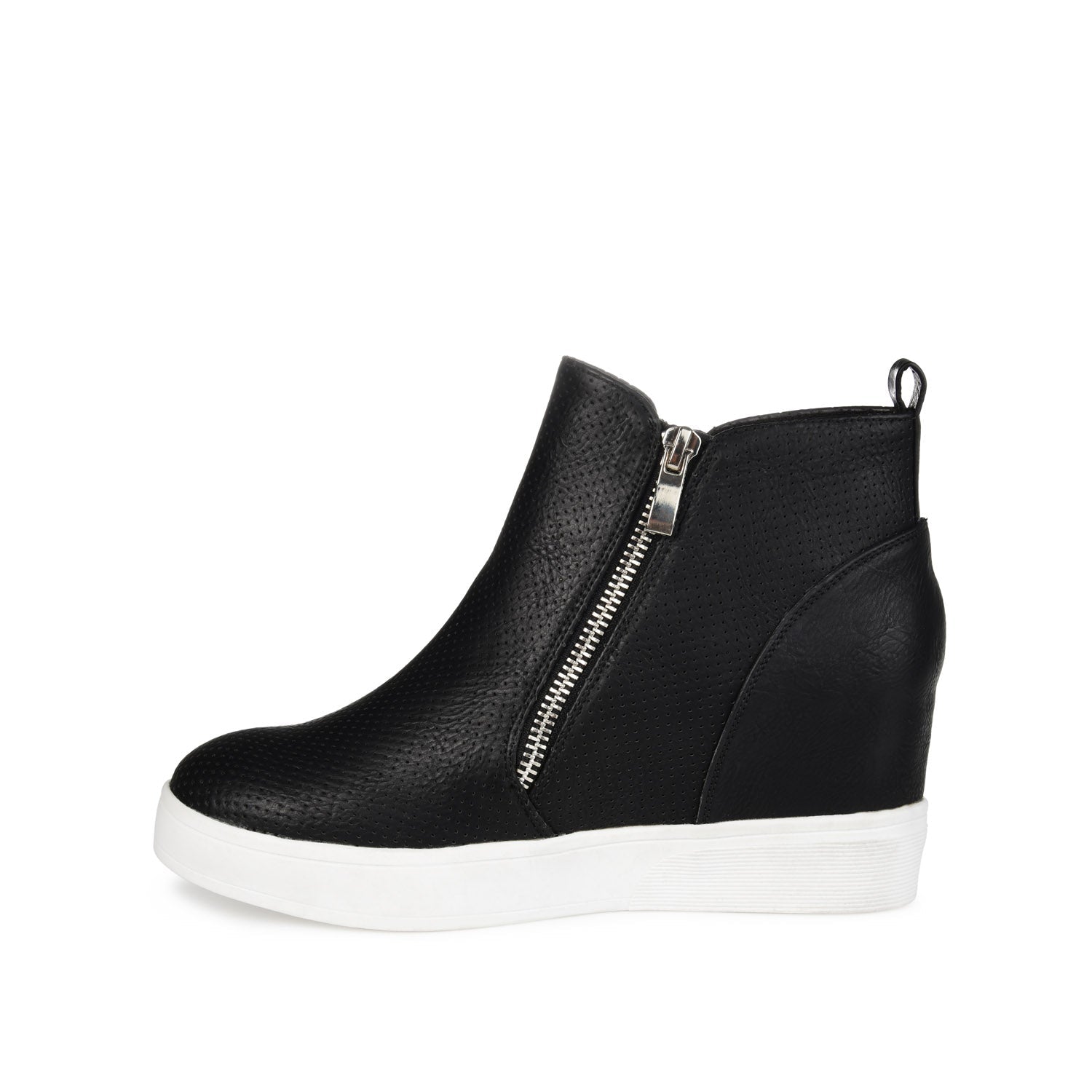 PENNELOPE WEDGE SNEAKERS IN VEGAN LEATHER - Black