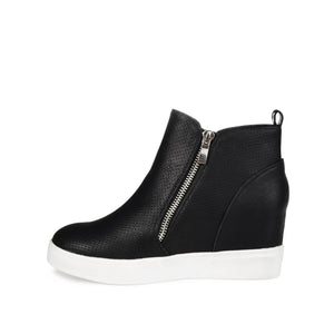 PENNELOPE WEDGE SNEAKERS IN VEGAN LEATHER - Black