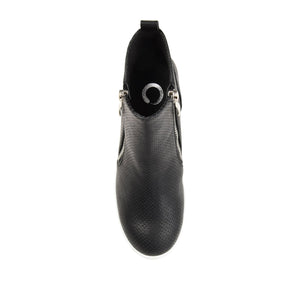 PENNELOPE WEDGE SNEAKERS IN VEGAN LEATHER - Black