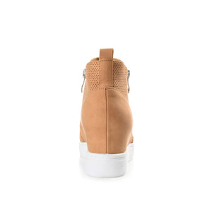 PENNELOPE WEDGE SNEAKERS IN VEGAN LEATHER - Tan
