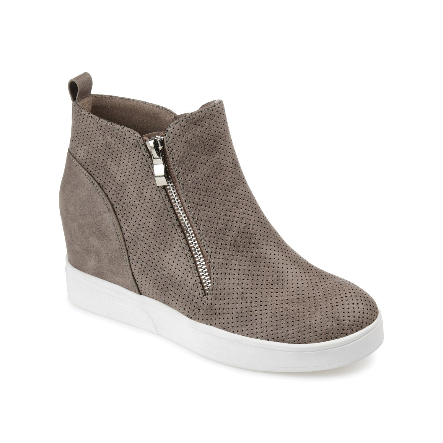 PENNELOPE WEDGE SNEAKERS IN VEGAN LEATHER - Taupe