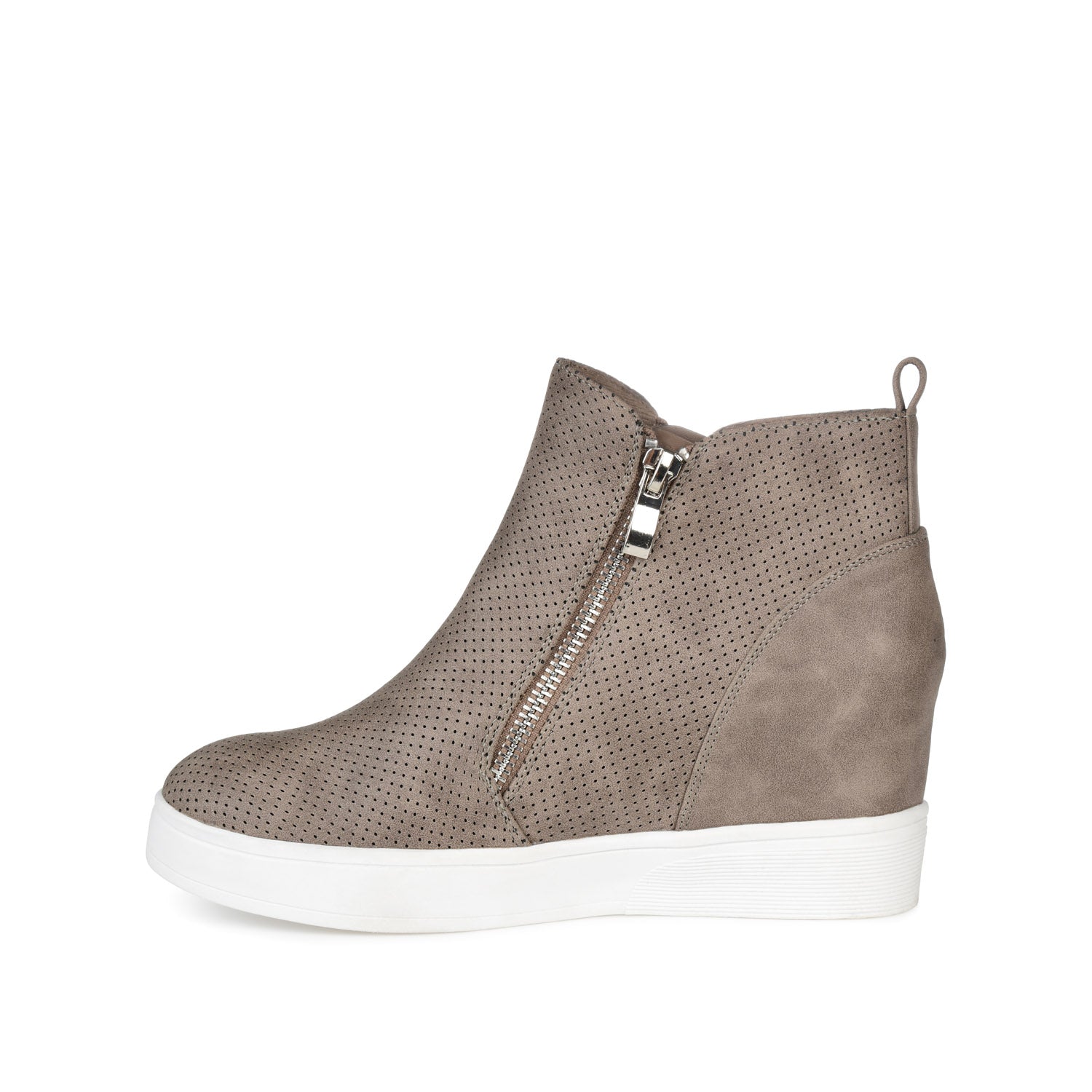 PENNELOPE WEDGE SNEAKERS IN VEGAN LEATHER - Taupe