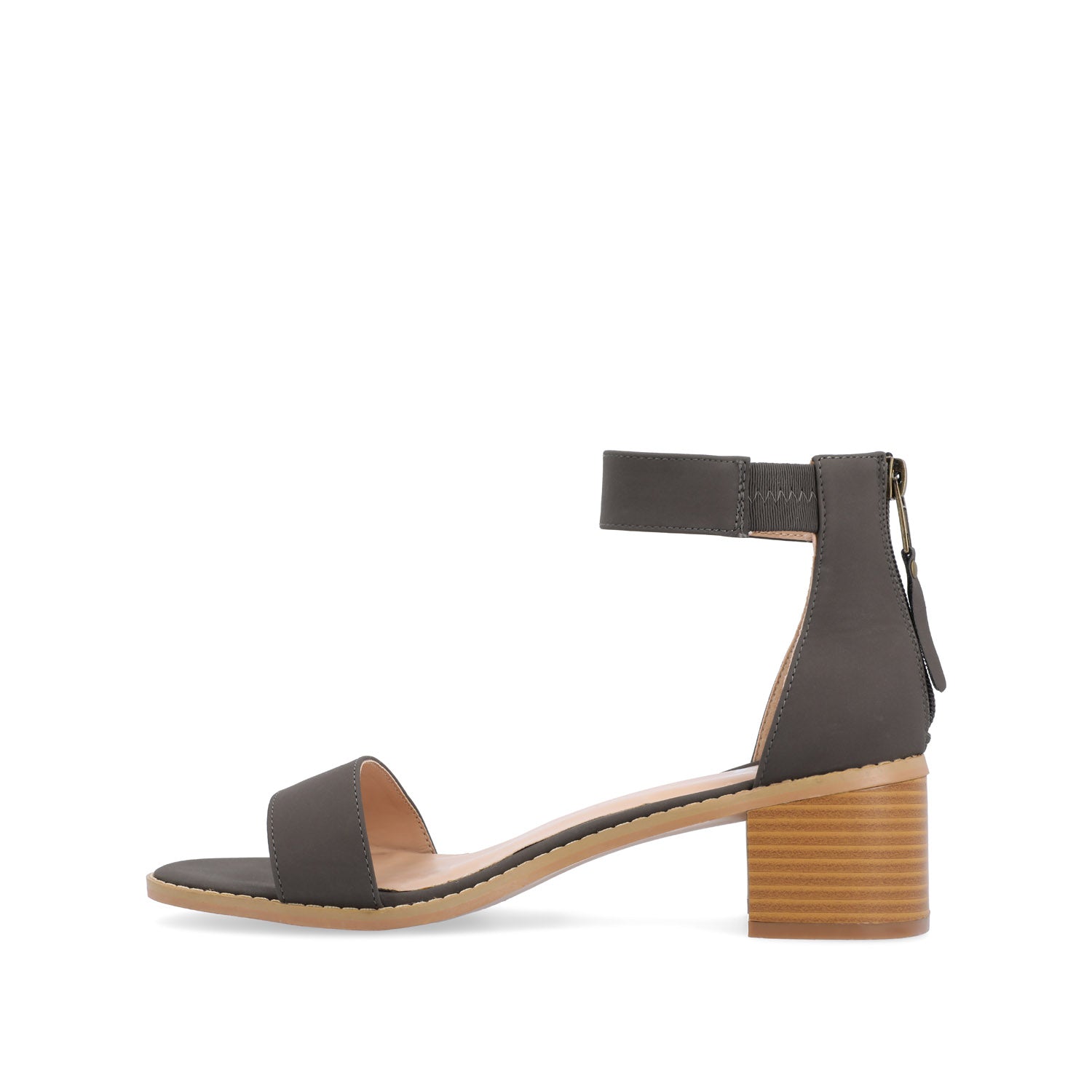 PERCY STRAPPY HEELS IN VEGAN LEATHER - Grey