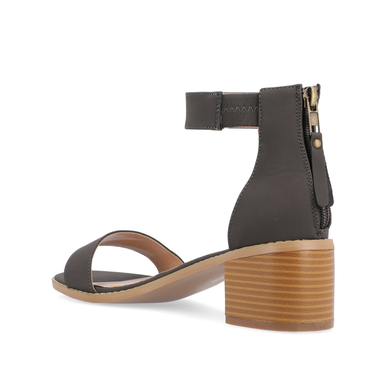 PERCY STRAPPY HEELS IN VEGAN LEATHER - Grey