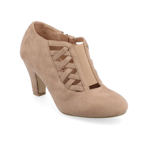 PIPER CONE HEELED BOOTIES IN WIDE - Taupe