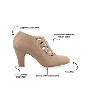 PIPER CONE HEELED BOOTIES IN WIDE - Taupe