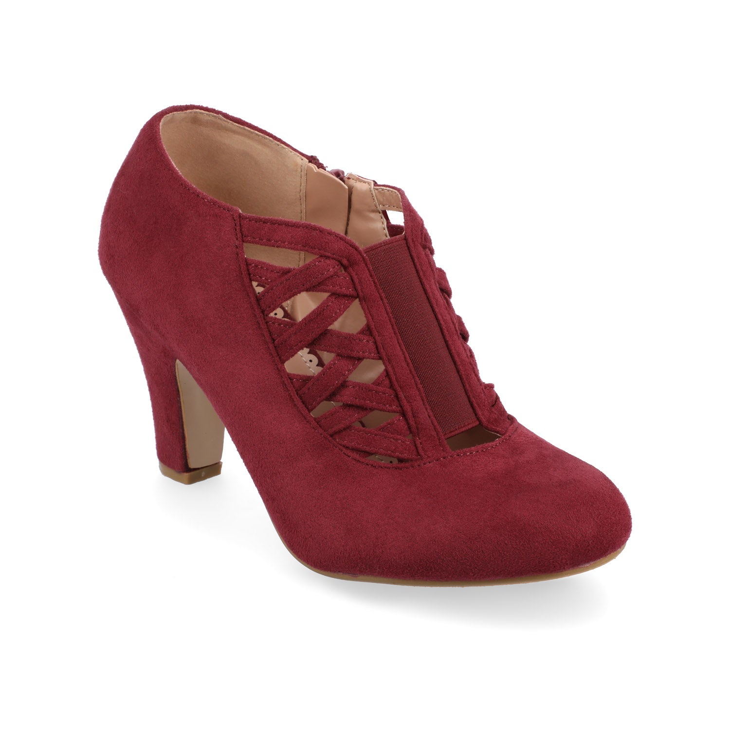 PIPER CONE HEELED BOOTIES IN WIDE - Wine