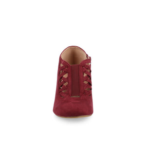 PIPER CONE HEELED BOOTIES IN FAUX SUEDE - Wine