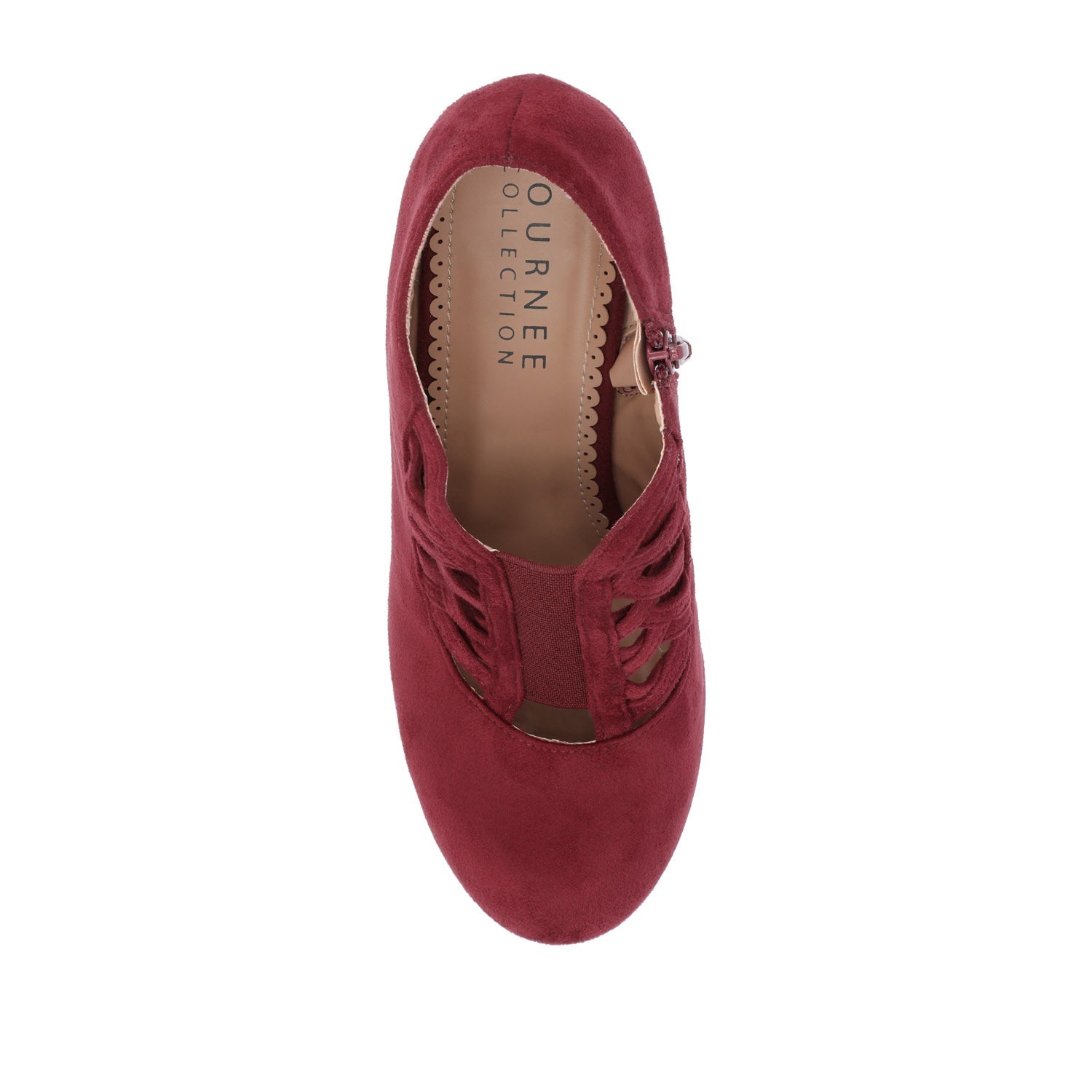 PIPER CONE HEELED BOOTIES IN FAUX SUEDE - Wine