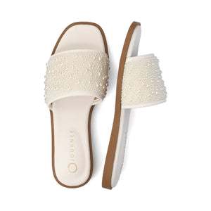 PRECLY EVENING FLAT SANDALS - White