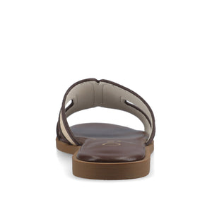 PRIMAH FLAT SANDALS IN WIDE - Chocolate Raffia