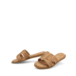 PRIMAH FLAT SANDALS - Cork