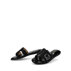 PRIMAH FLAT SANDALS - Patent/Black