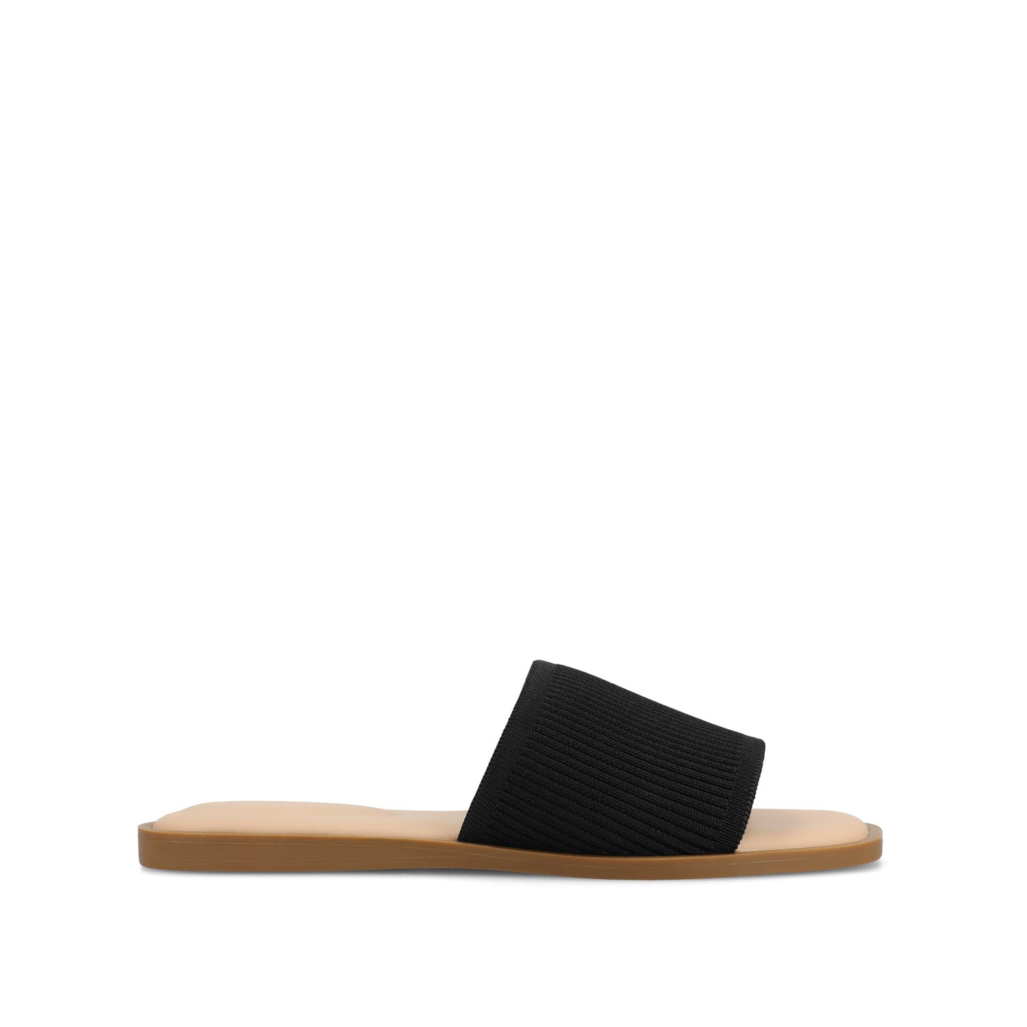 PRISILLA SLIDE SANDALS IN KNIT FABRIC