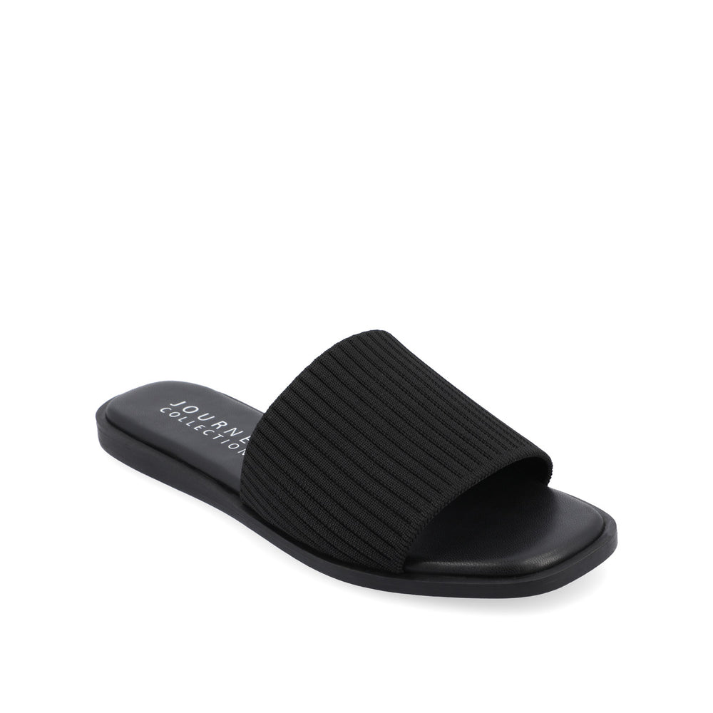 PRISILLA SLIDE SANDALS IN KNIT FABRIC